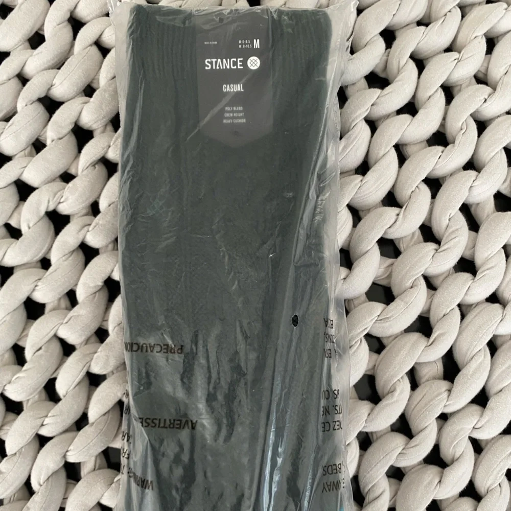 Stance Slipper Socks Roasted Cable Knit Dark Green Grip Anti-Slip Cozycore NWT